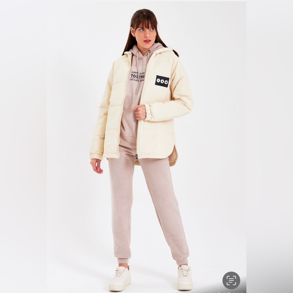 3 piece set. Sport suits with jacket, beige color.